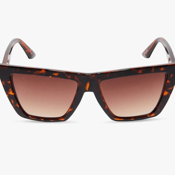 Diff eyewear Winona square sunglasses tortoise beige brown new Nordstrom - Picture 7 of 7